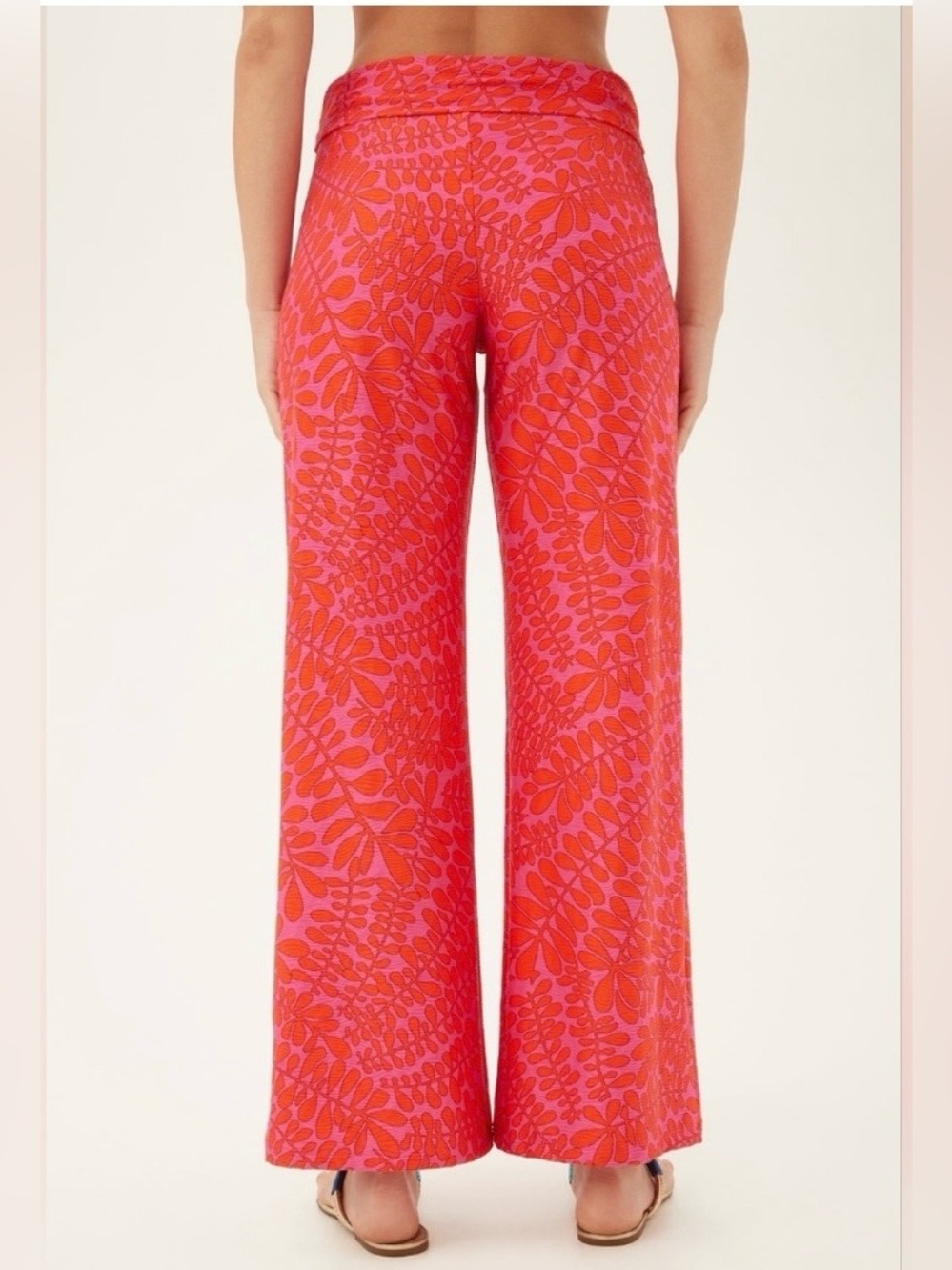 Trina Turk Trellis Swim Coverup Pants - Size L - Wide Leg Resort High Rise - Picture 2 of 8